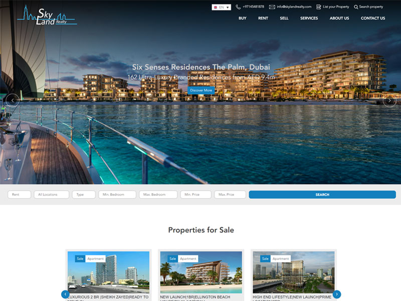 Real Estate Web Design in Dubai