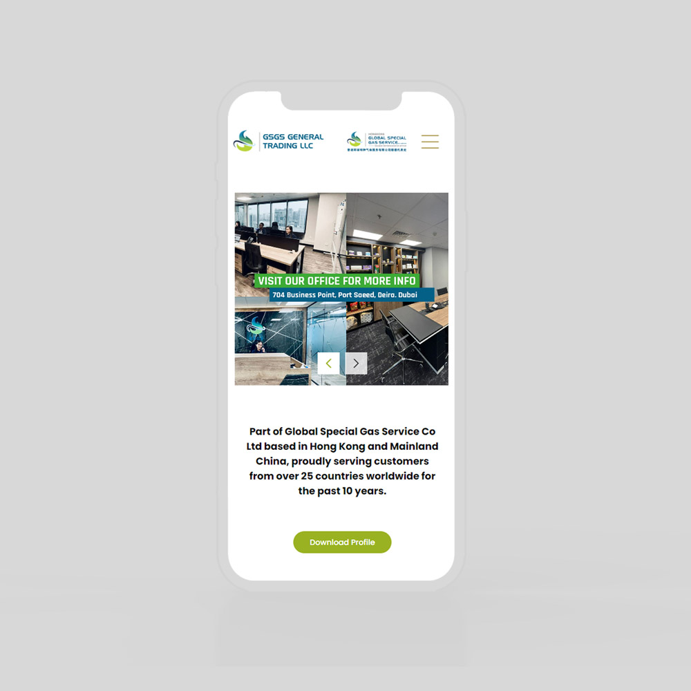 GSGS responsive website design in Dubai
